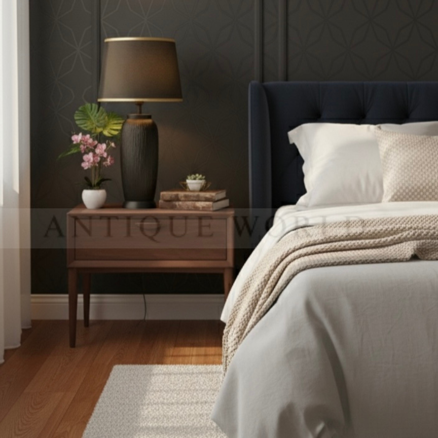 Contemporary Matte Black Table Lamp with Gold Accents