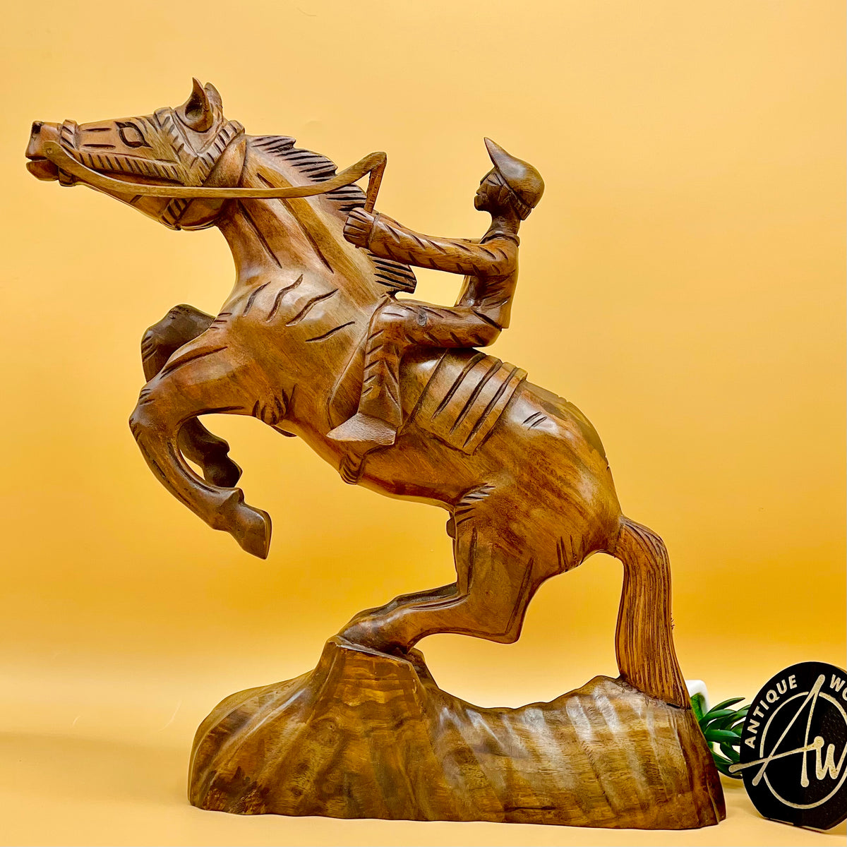 Jointless Sheesham Wood Sculpture Horse
