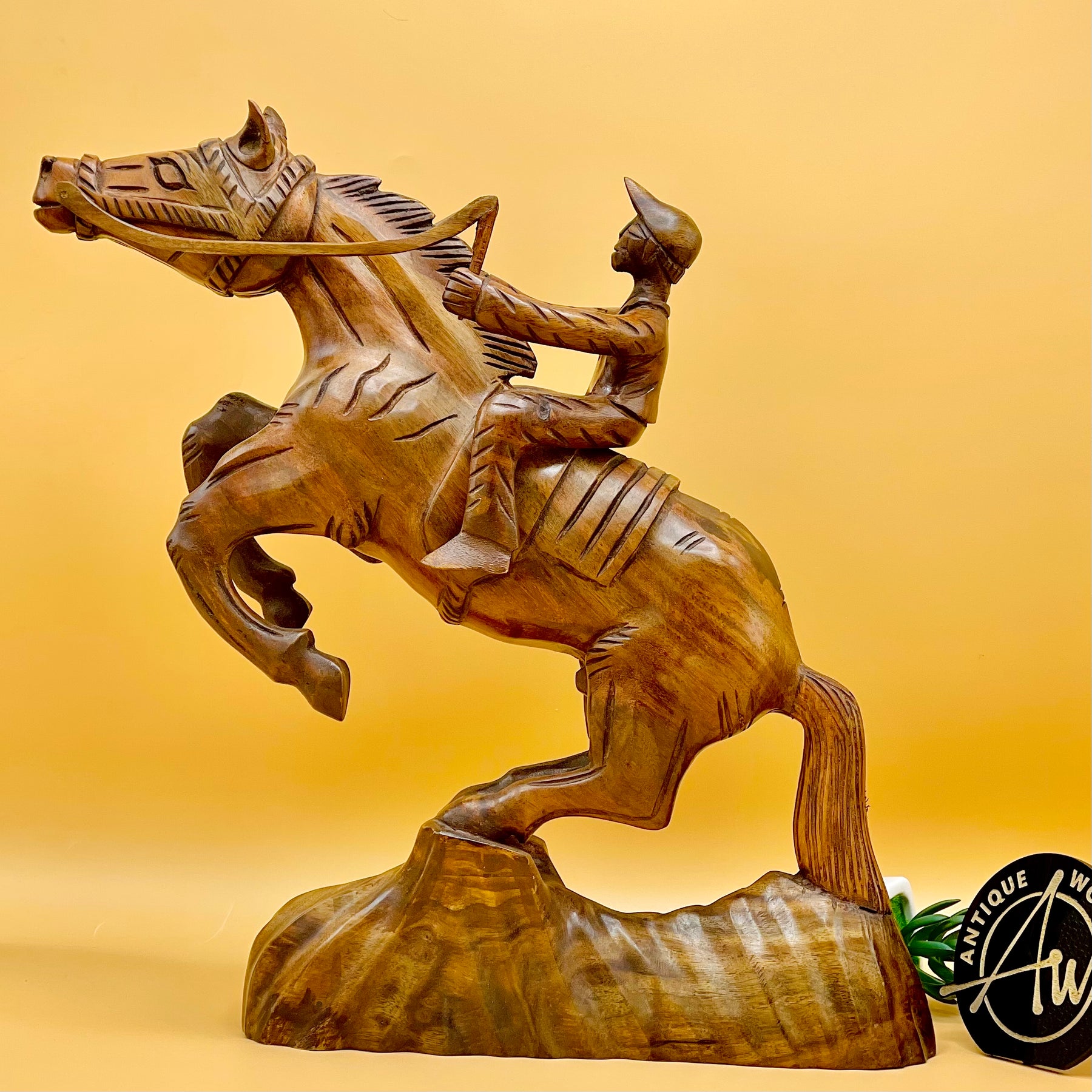 Jointless Sheesham Wood Sculpture Horse