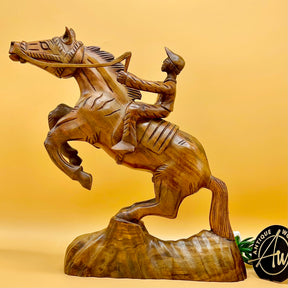 Jointless Sheesham Wood Sculpture Horse