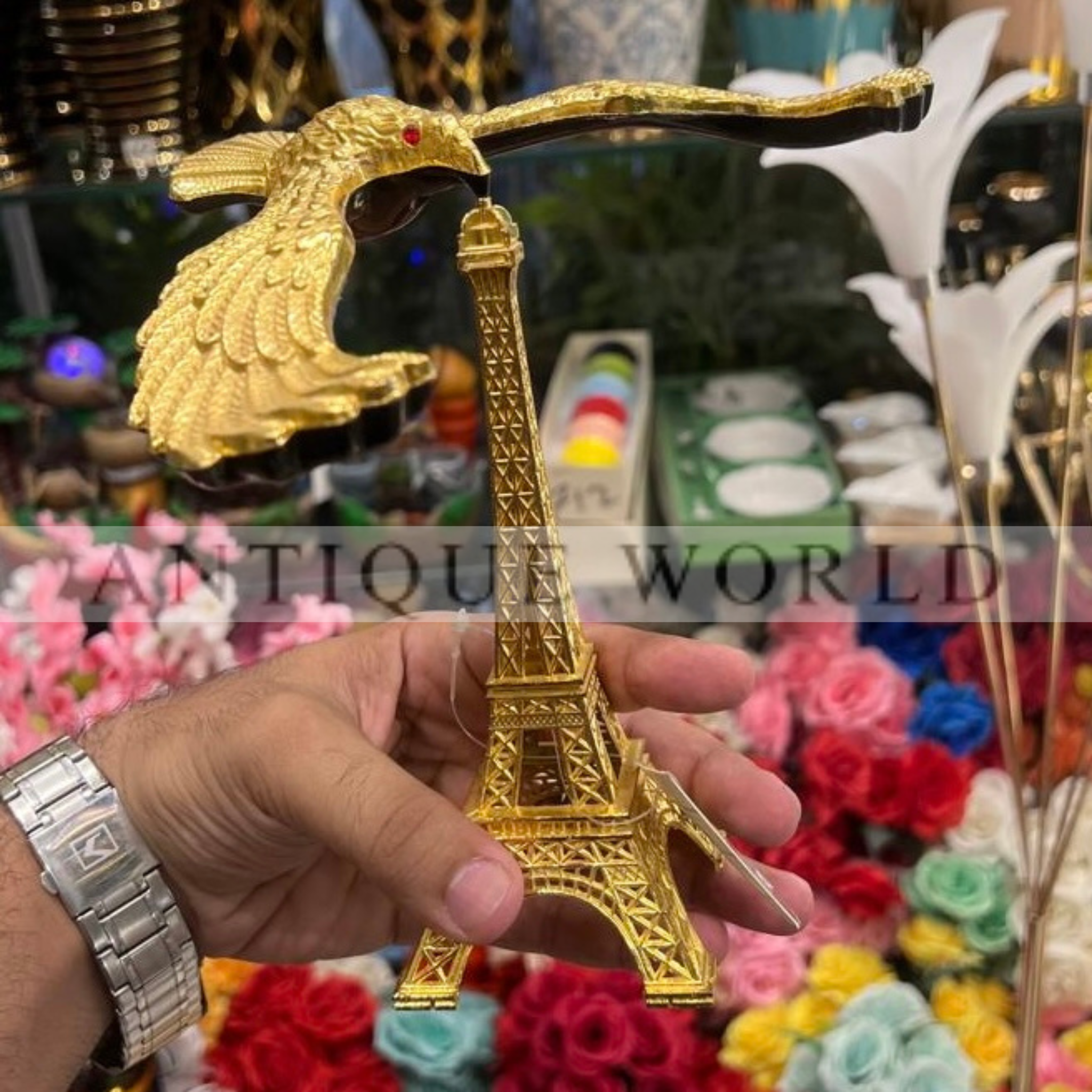 Eiffel Tower Eagle Bird Figurine Sculpture