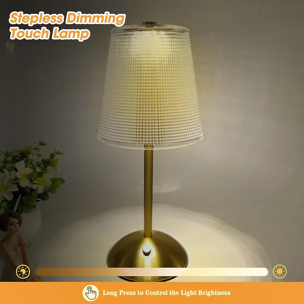 Bedside Crystal Table Lamp with Touch Control