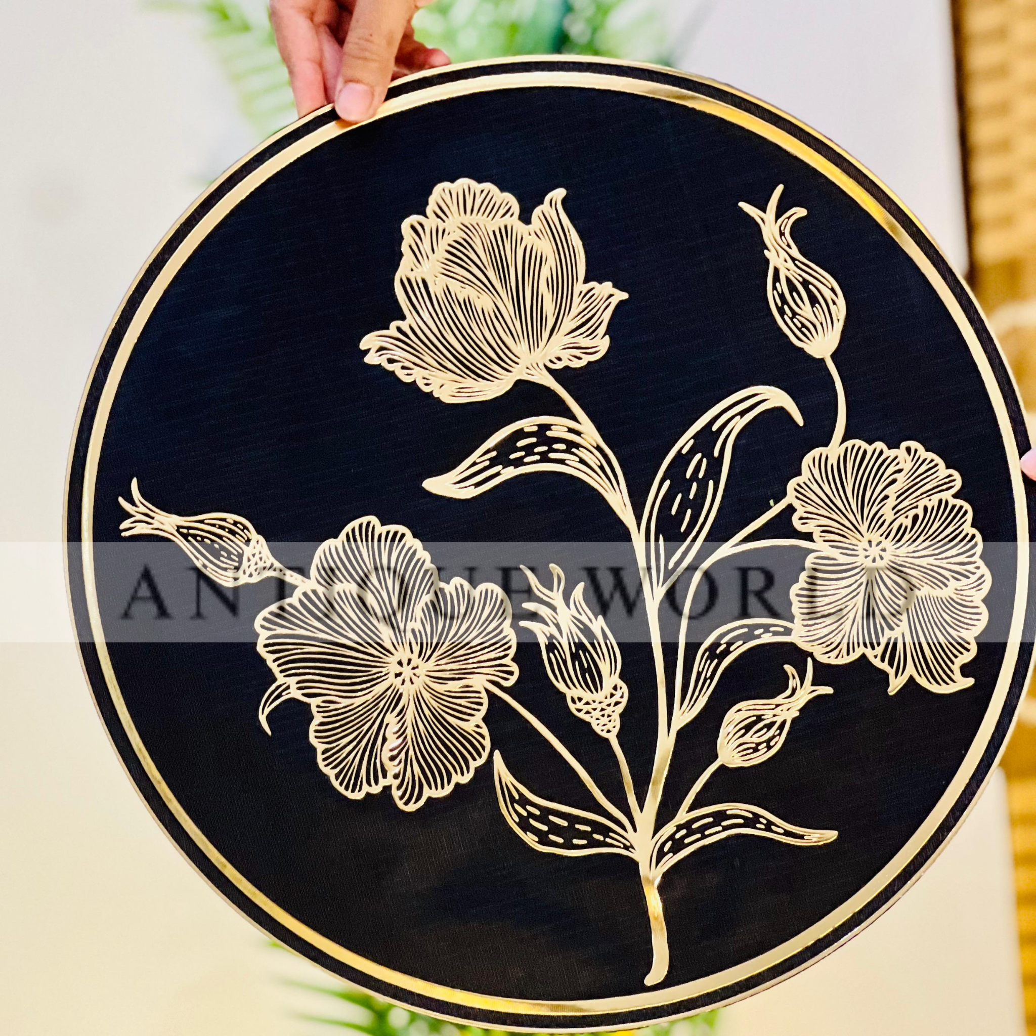 Black Floral & Elegant Table Mats ( Set of 2 )