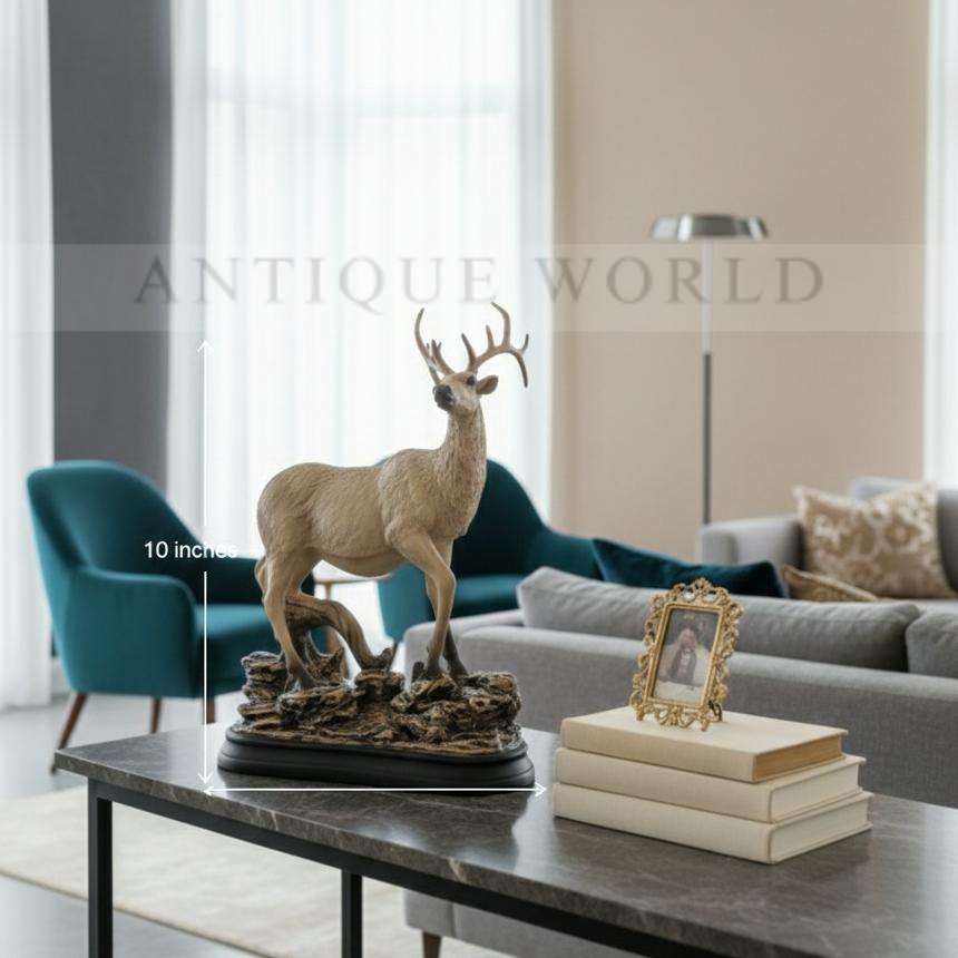 Majestic Standing Stag on Rocky Terrain