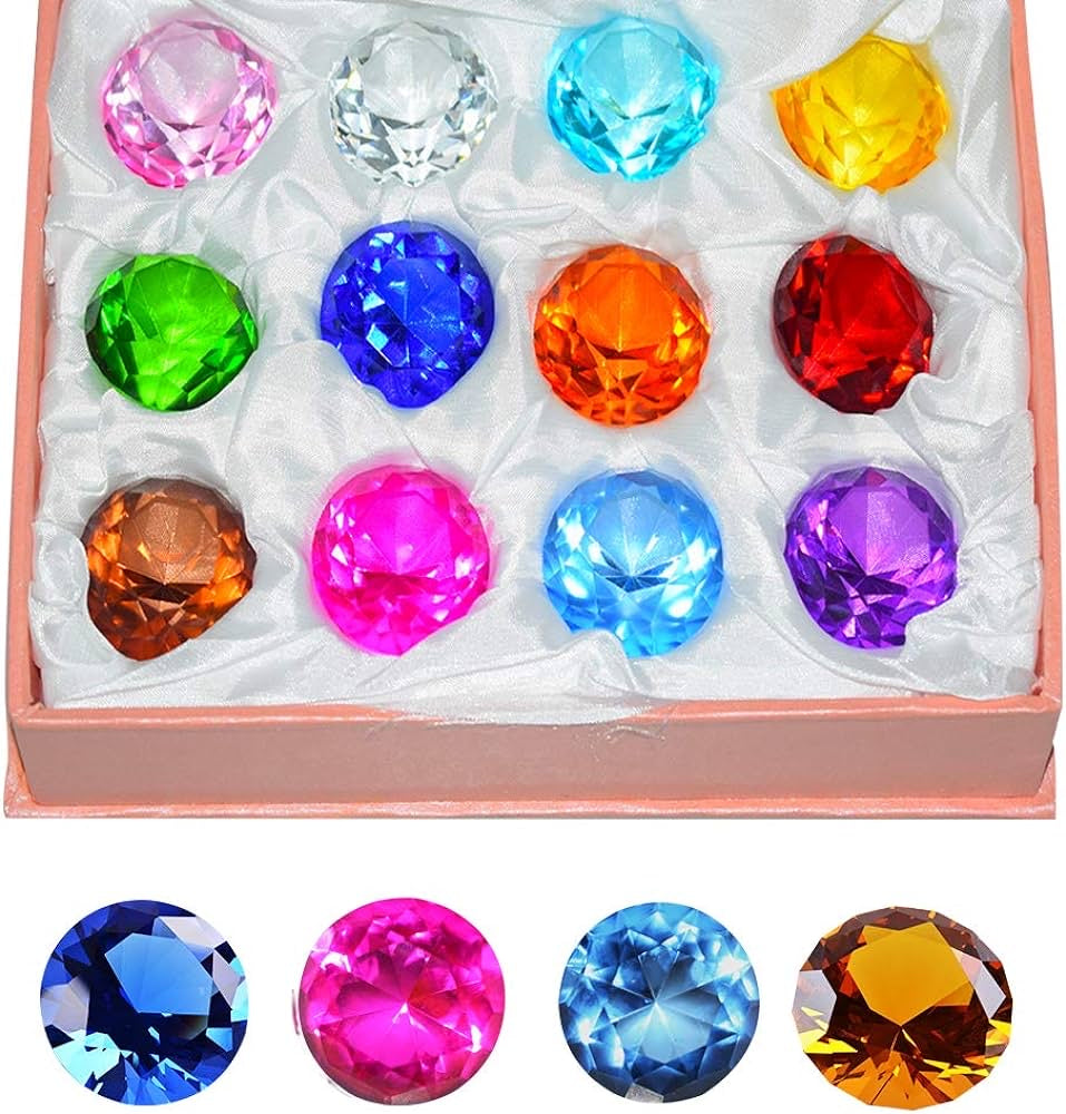Simuer Paperweight Glass Diamond (12 Pieces)