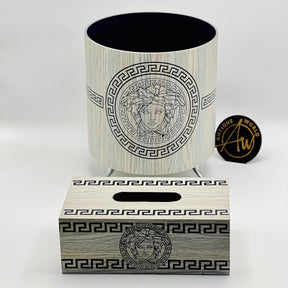 Versace Round Basket With Tissue Box