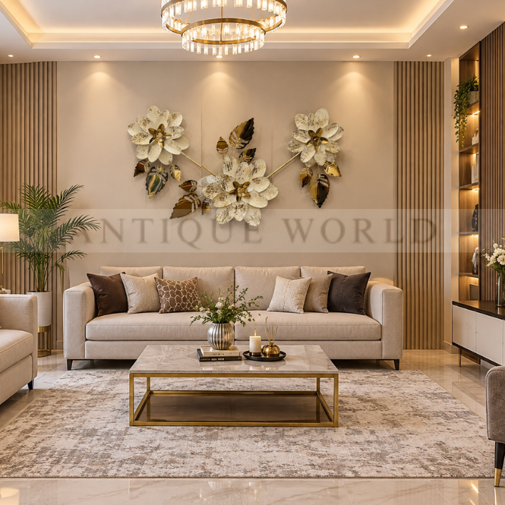 Golden Flowers Radiance Floral Wall Hanging