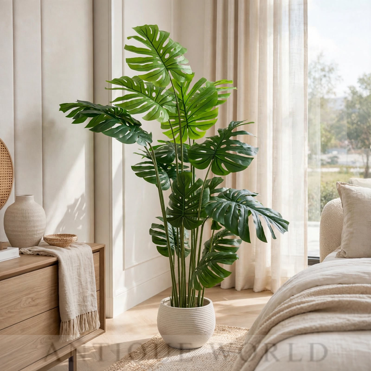 Emerald Monstera Luxe Elegance Artificial Floor Plant