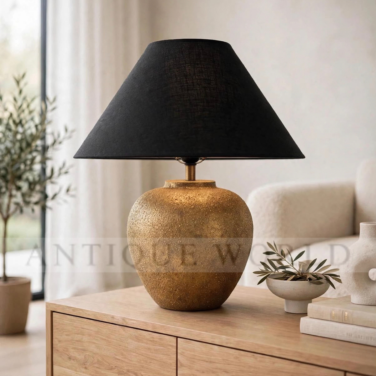 Rustic Gold Urn Table Lamp 1 pc
