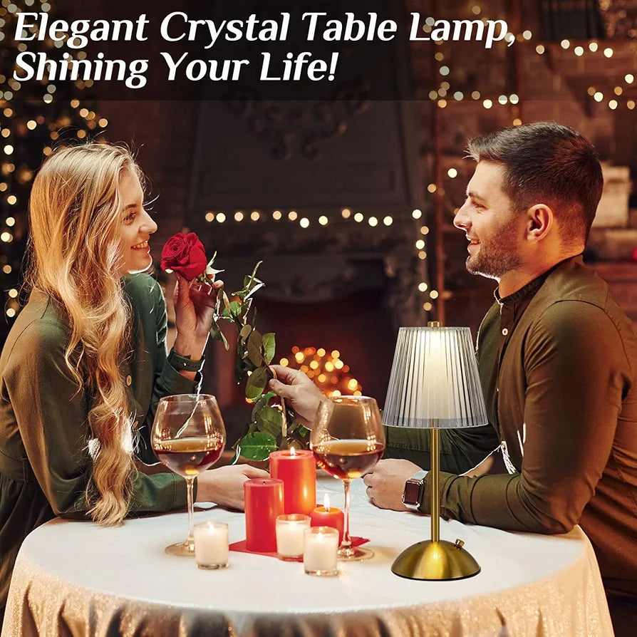 Bedside Crystal Table Lamp with Touch Control
