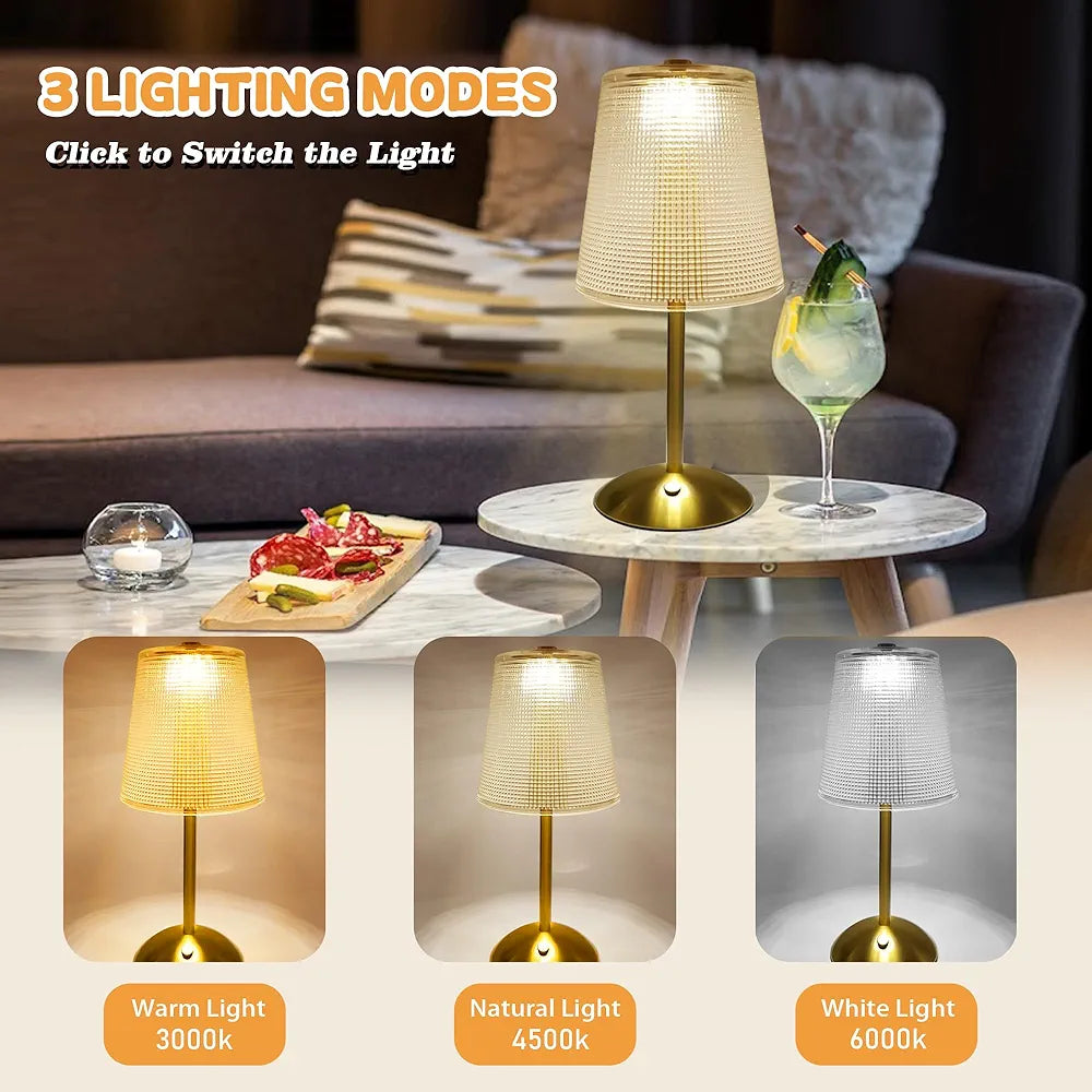 Bedside Crystal Table Lamp with Touch Control