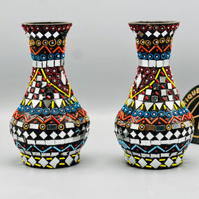 Shisha Moti Craft Vase( Set Of 2)