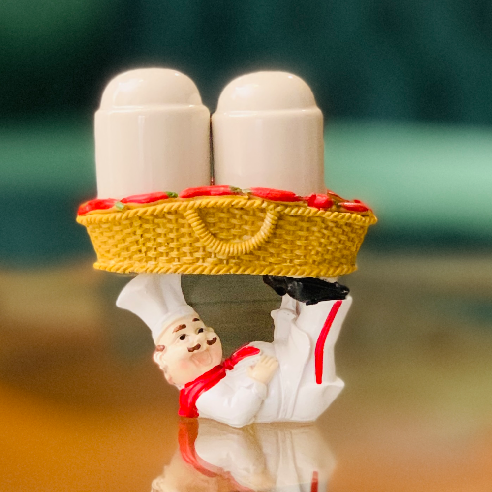 French Chef Cart Salt and Pepper Shaker Set