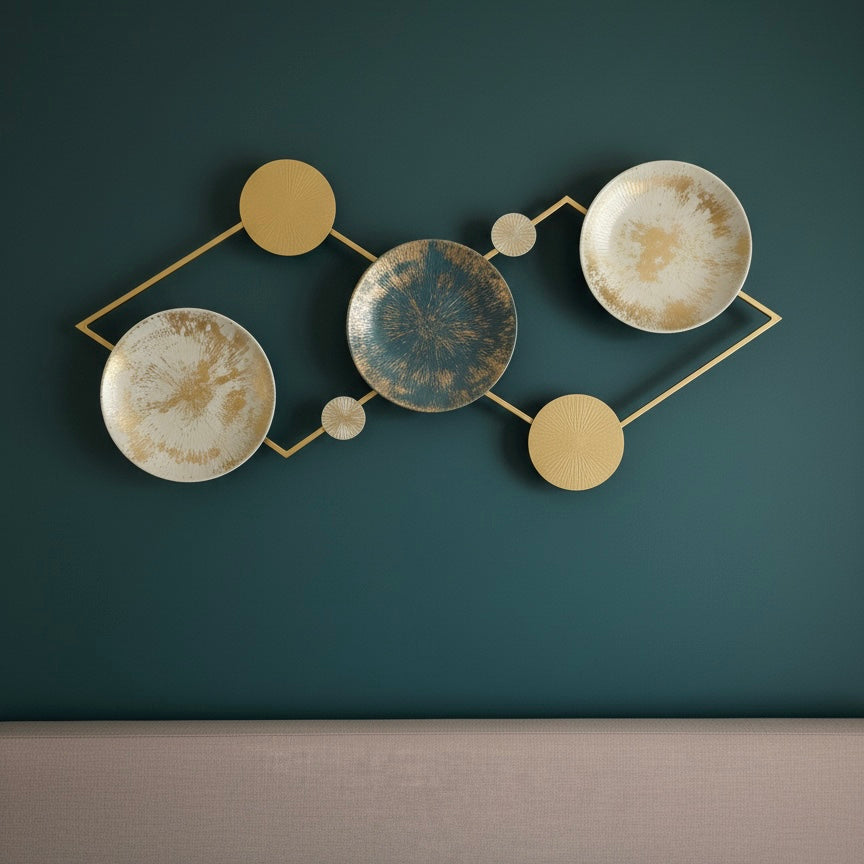 Modern Geometric Gold Disc Wall Art