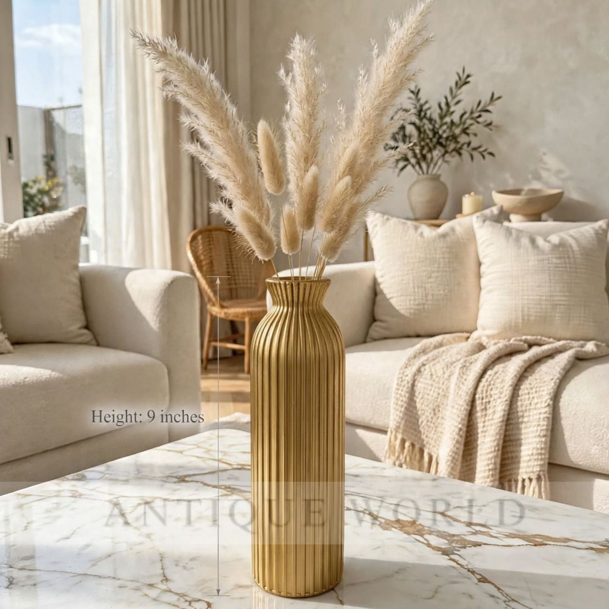 Luxury Tall Ribbed Decorative Floor Vase
