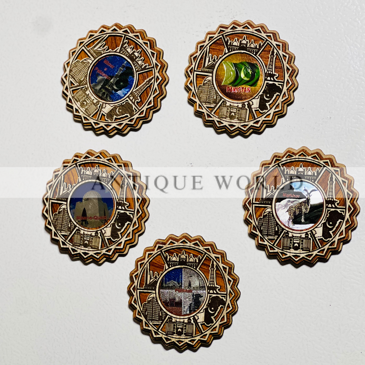 Cultural Plate Monuments Wall Hanging ( Set of 5 )