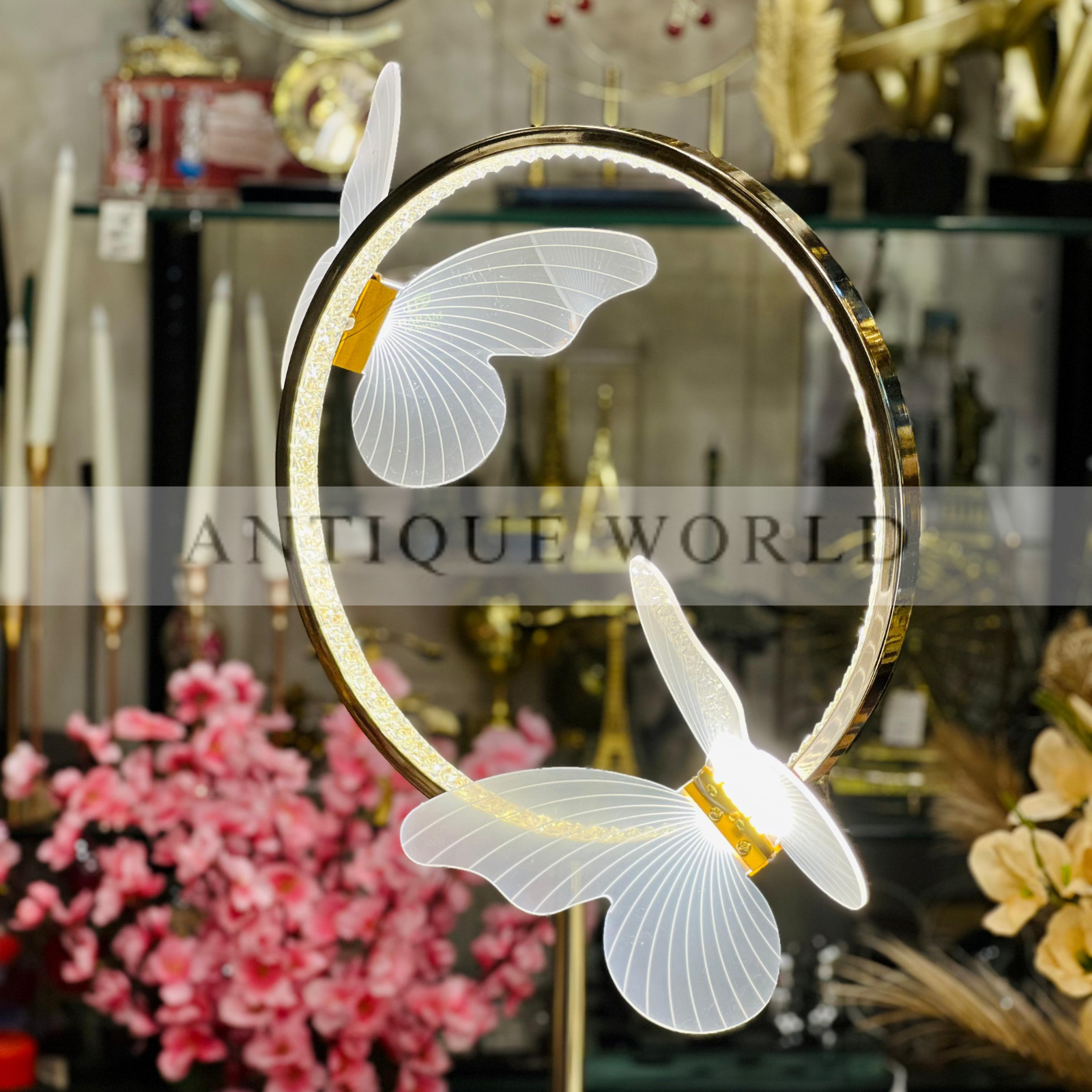 Metal Round Butterfly Floor Lamp