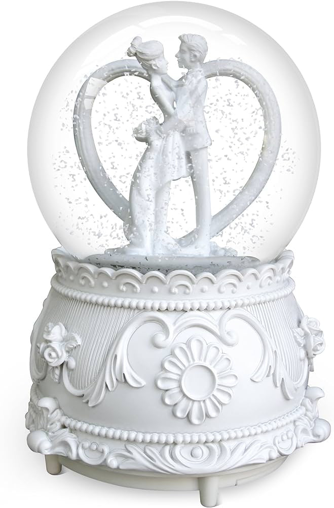 Musical Snow Couple Globe Ornament