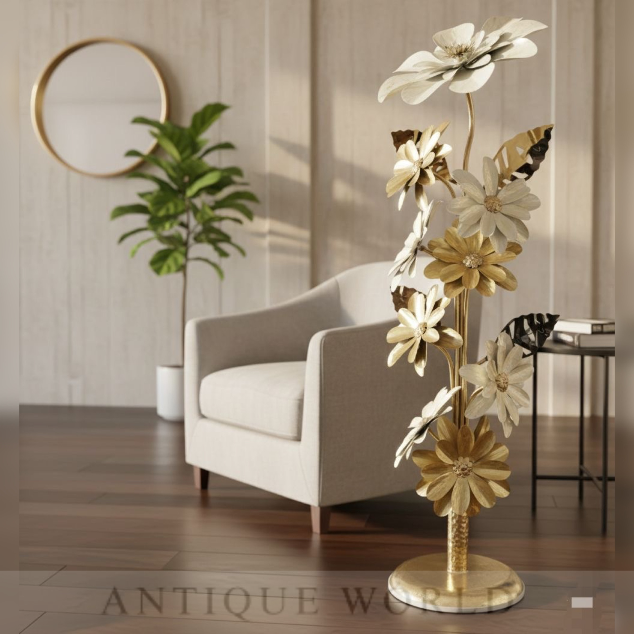 Metal Floral Floor Decor