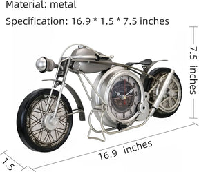 Retro Metal Motorcycle Table Clock