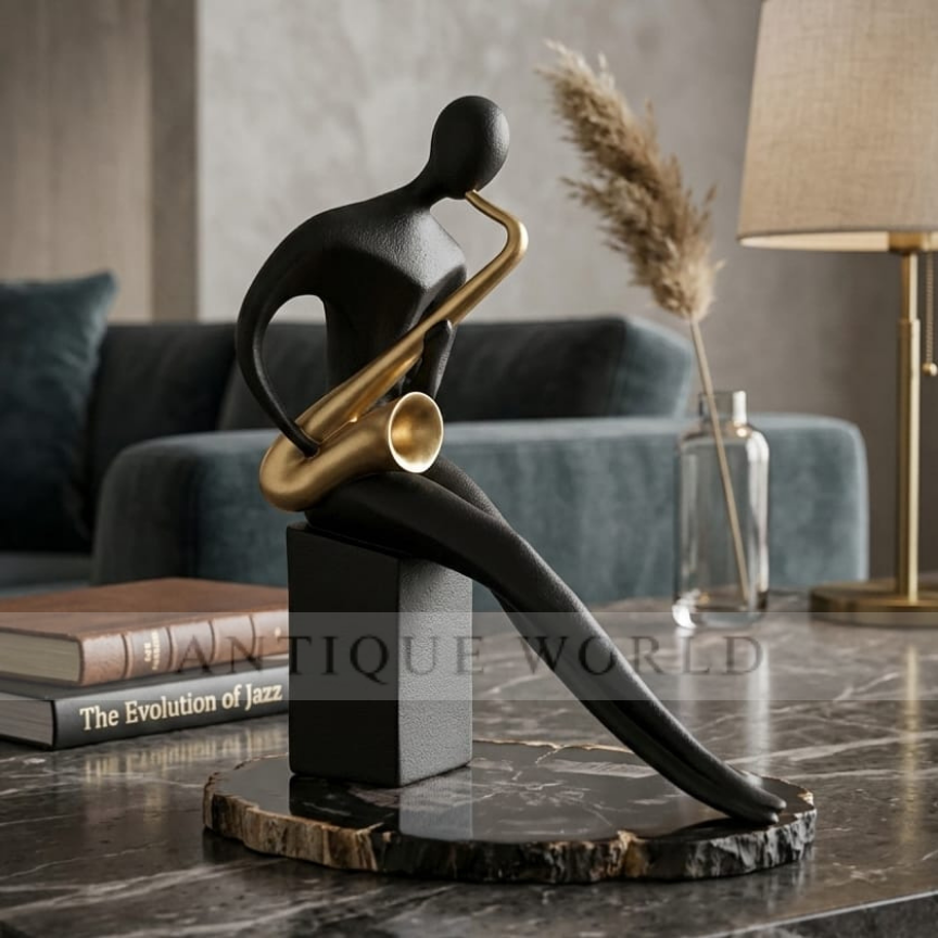Modern Abstract Saxophone Player Resin Showpiece”