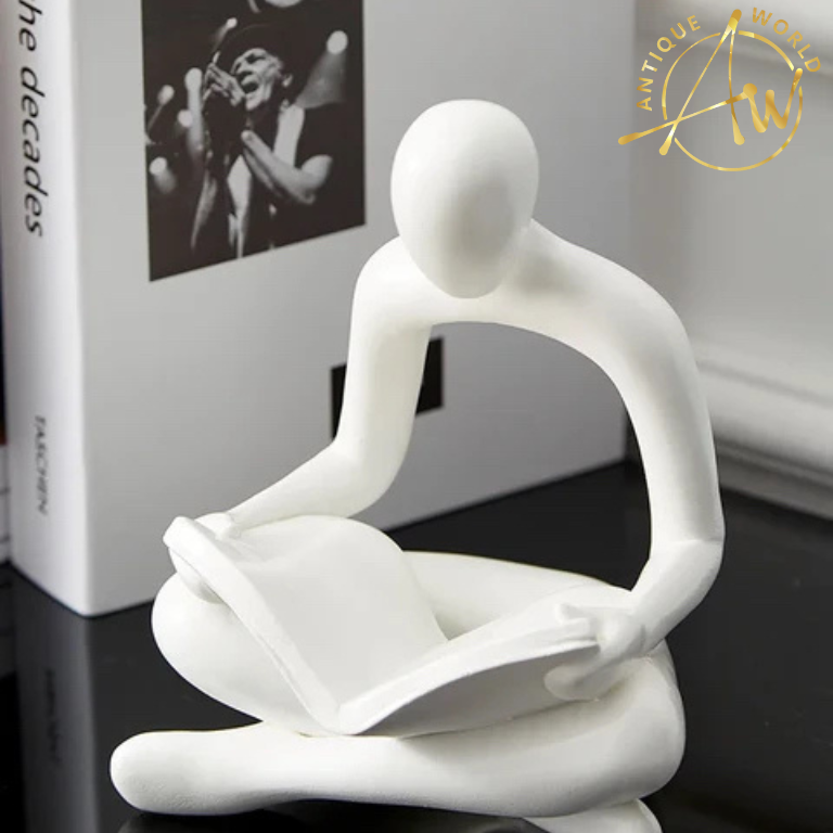 Nordic Abstract Reading Figure Statue
