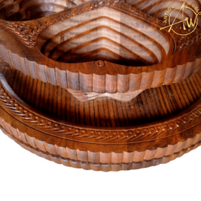 Wooden Fold-able Dry Fruit Basket 
(4 compartment)