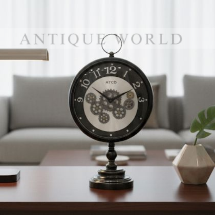 Genesis Table Clock with Visible Moving Gears