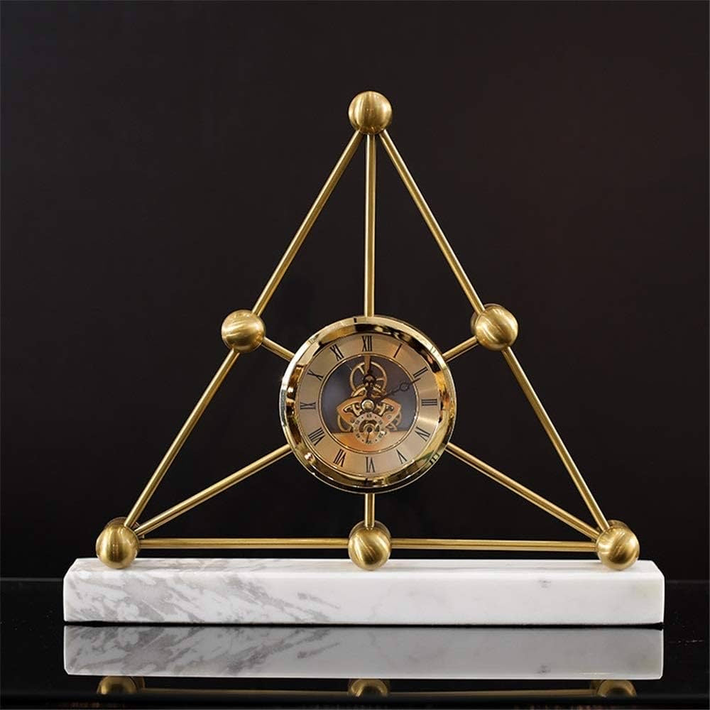 Rustic Metal Triangular Table Clock