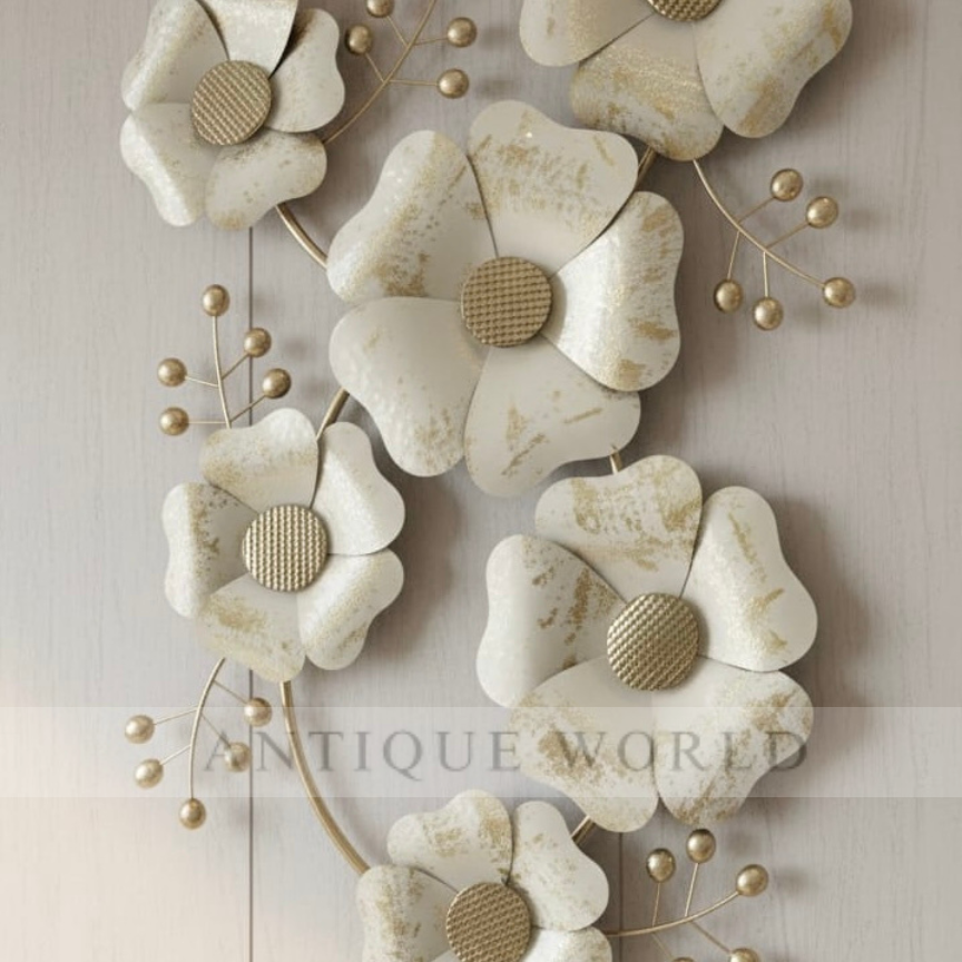 Golden Blossom Metal Wall Art