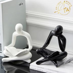 Nordic Abstract Reading Figure Statue