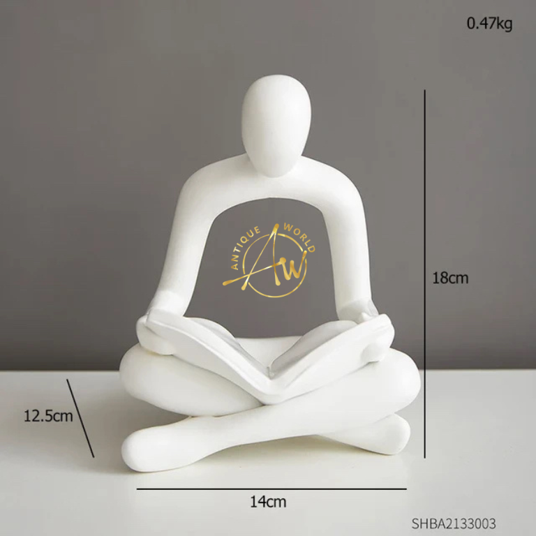 Nordic Abstract Reading Figure Statue