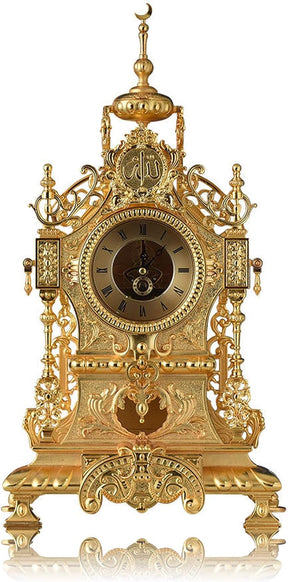 Retro European Style Mantel Clock, Classical Metal Art Clock