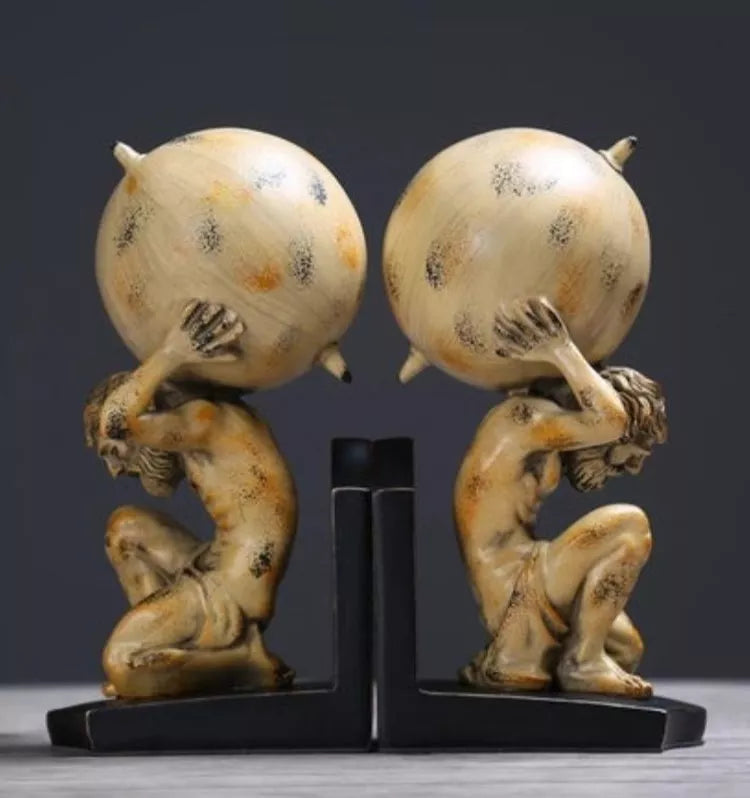 Roman Titan Atlas Statues bookend