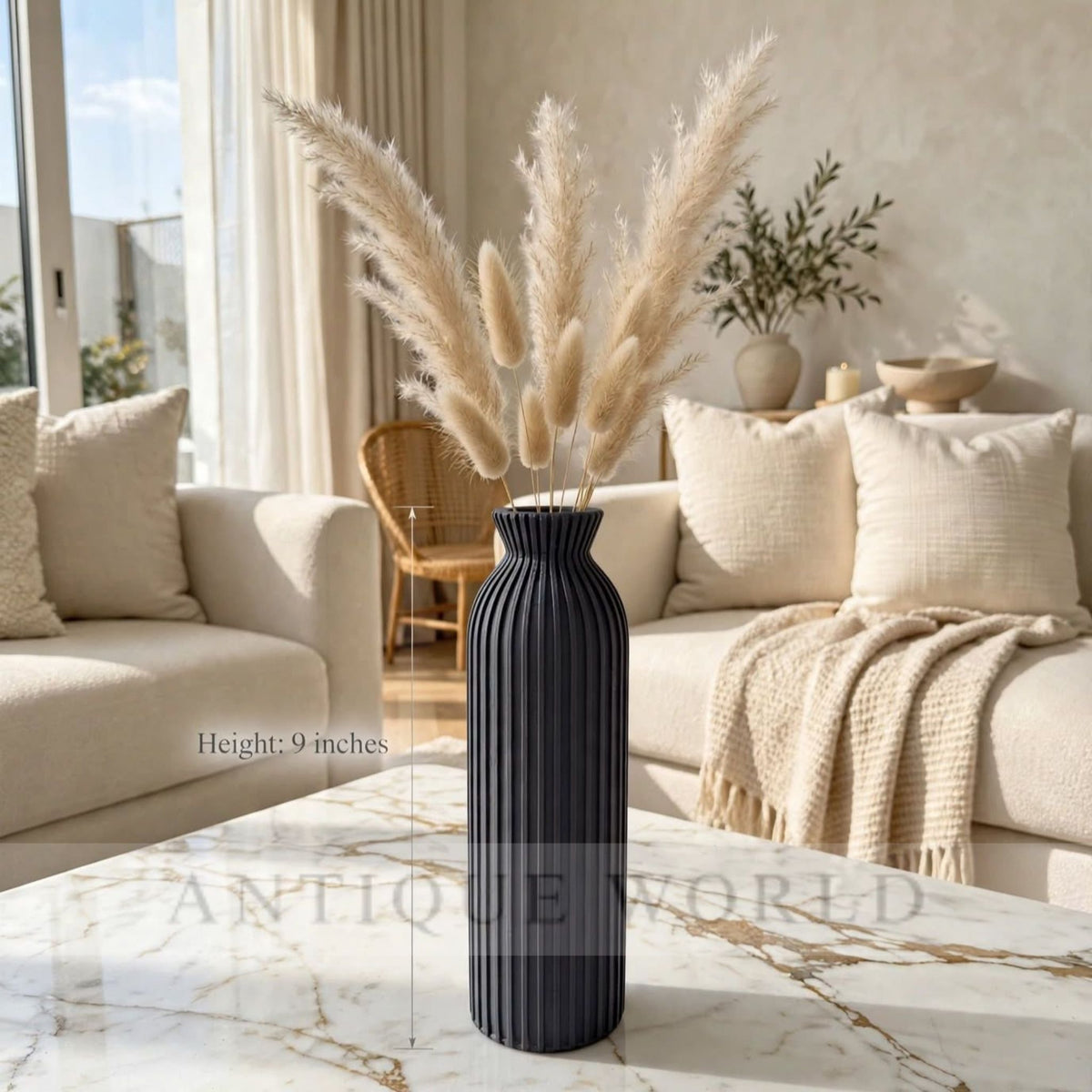 Luxury Tall Ribbed Decorative Floor Vase