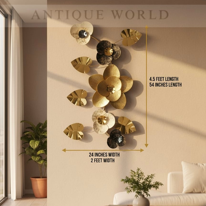 Luxurious Metal Flower Wall Decor