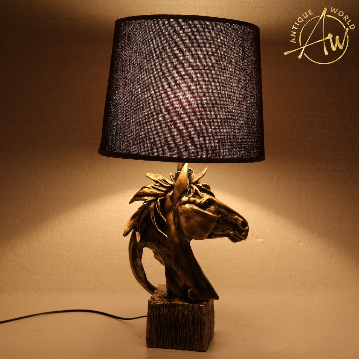Antique Copper Horse Lamp