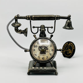 Antique Metallic Telephone Clock