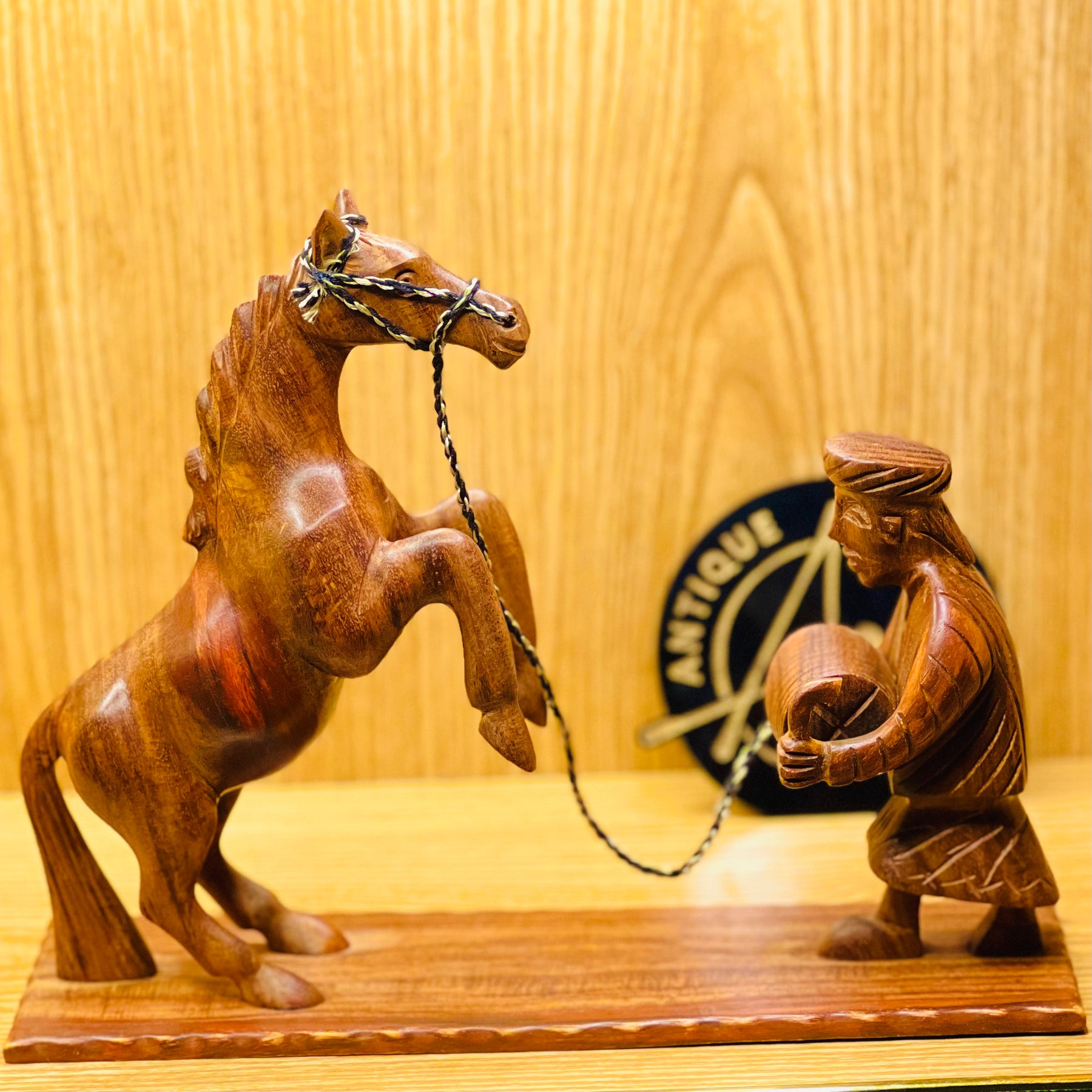 Wooden Horse & Man Culture Set