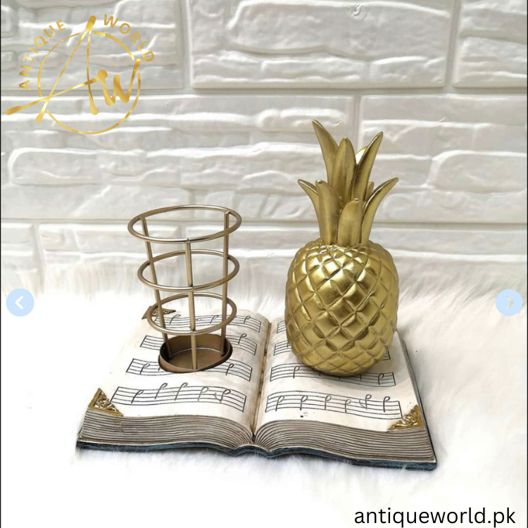 Vintage Pineapple Book Decor Pen Holder