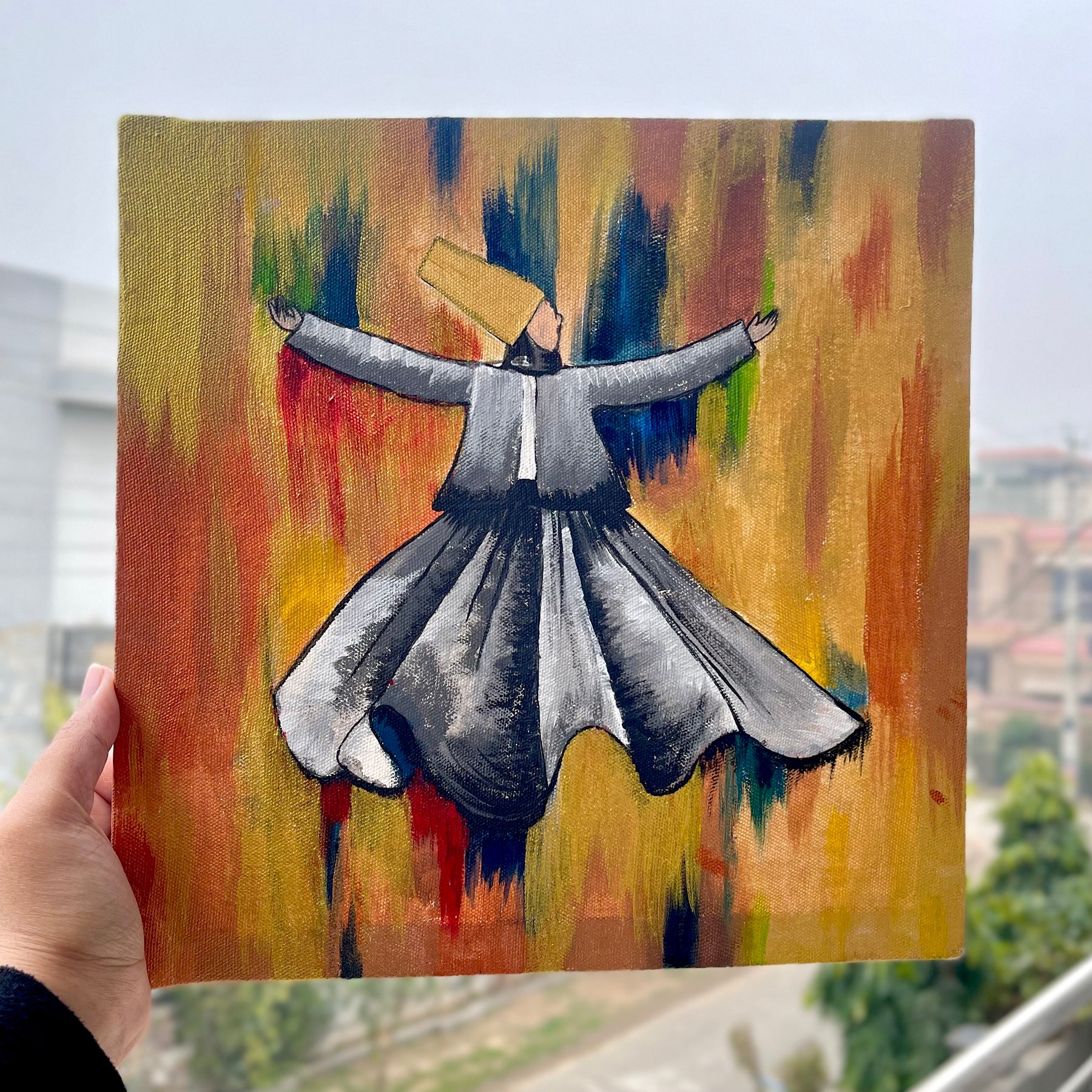 Hand painted Darvaish Canvas