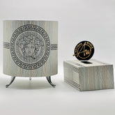 Versace Round Basket With Tissue Box