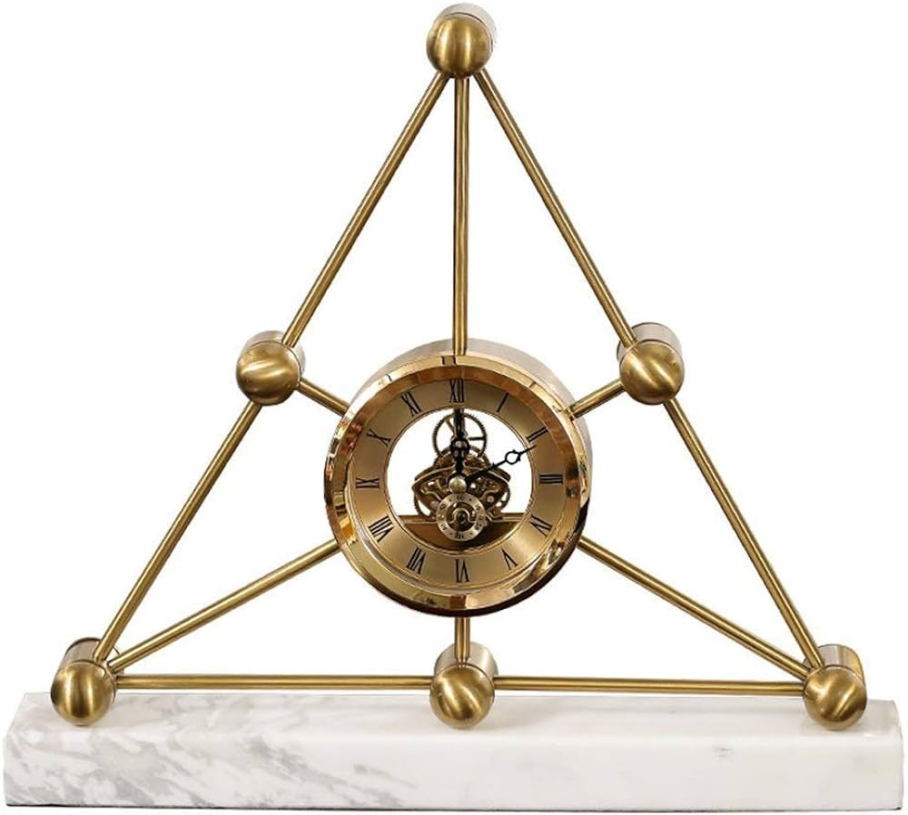 Rustic Metal Triangular Table Clock