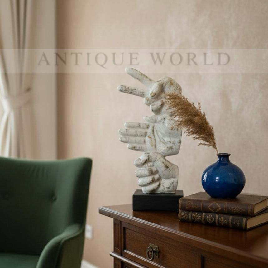 Modern Triple Hand Gesture Sculpture