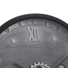 Industrial Black Grey Moving Gear Wall Clock