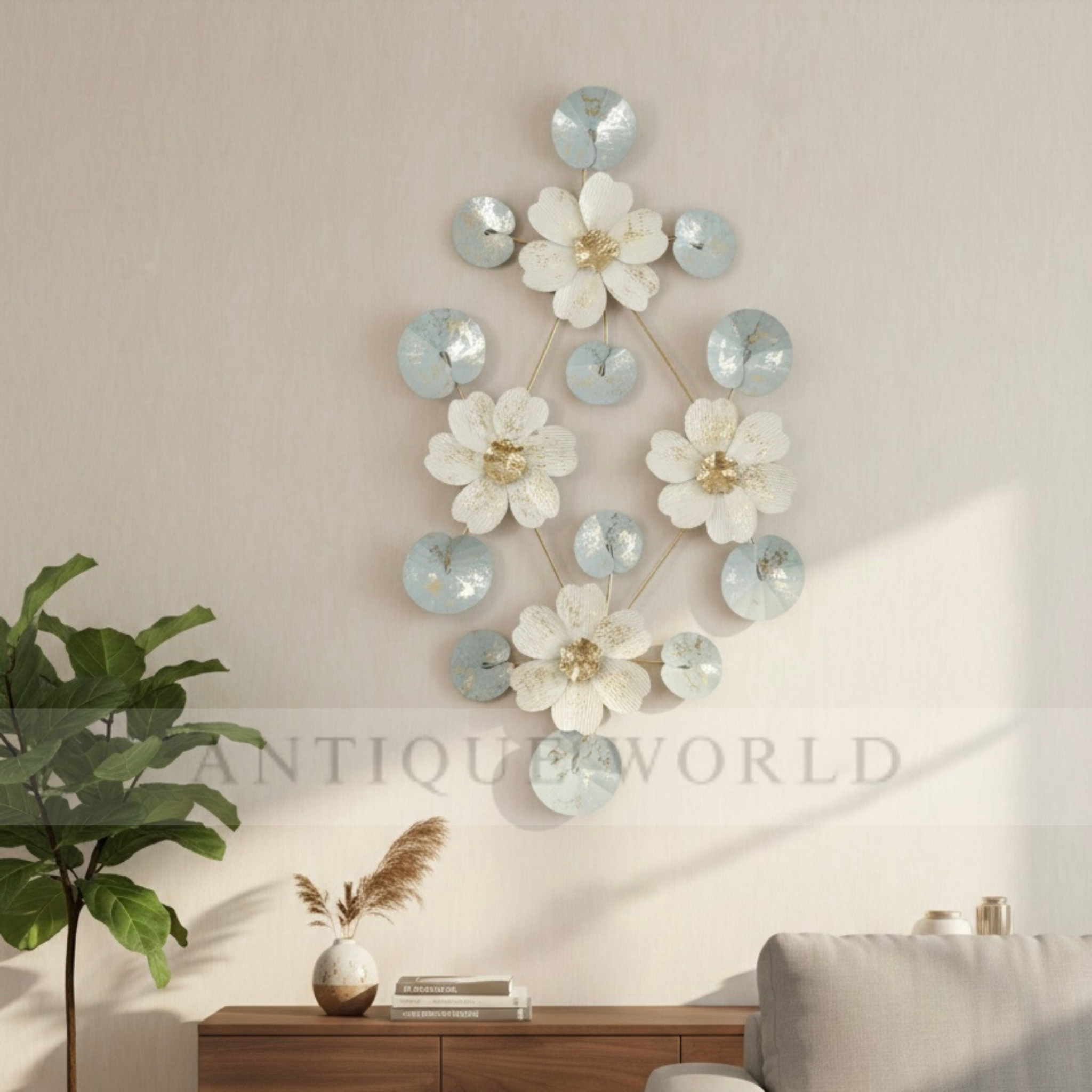 3D Metallic Bloom Wall Hanging