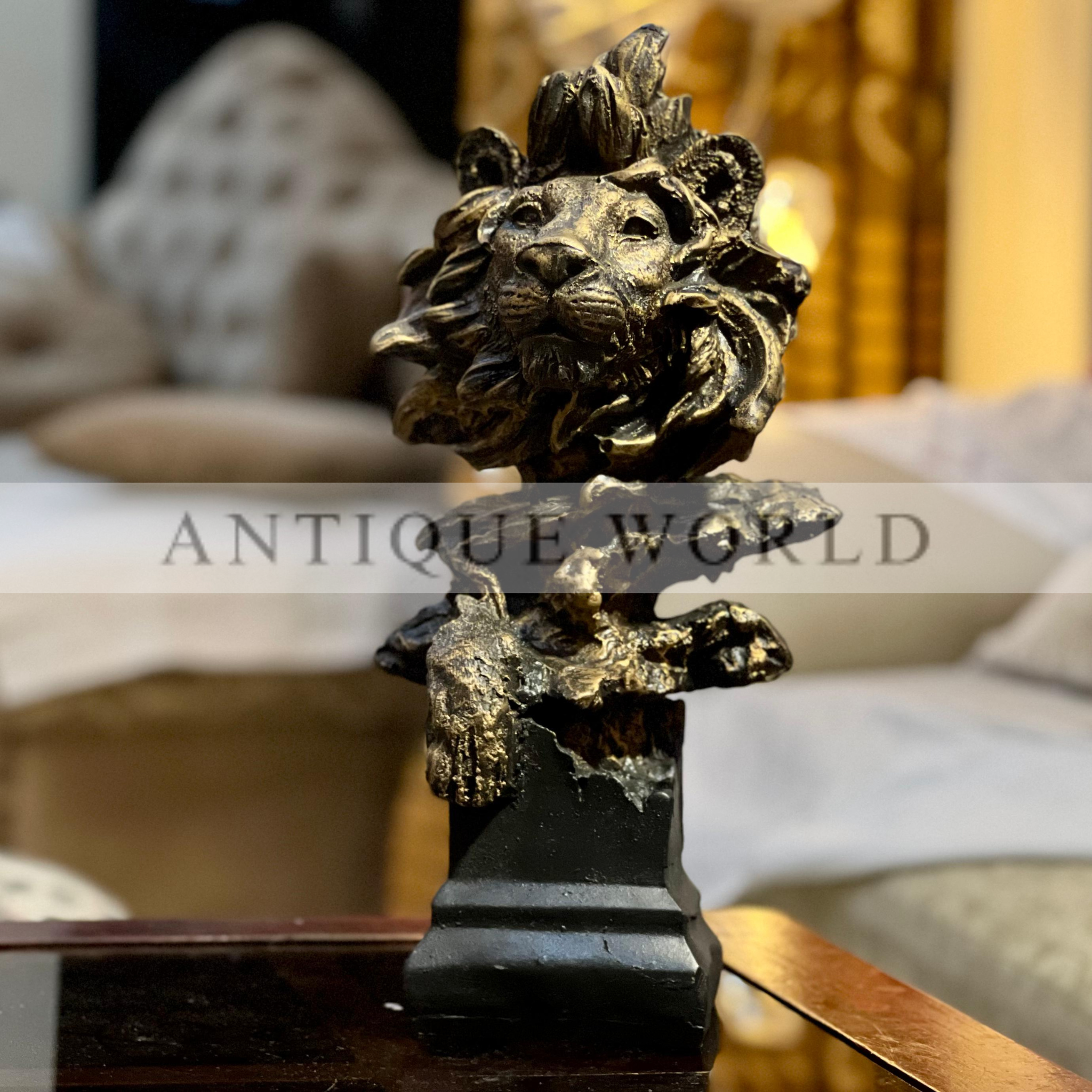 Elegant Antique Lion Sculpture