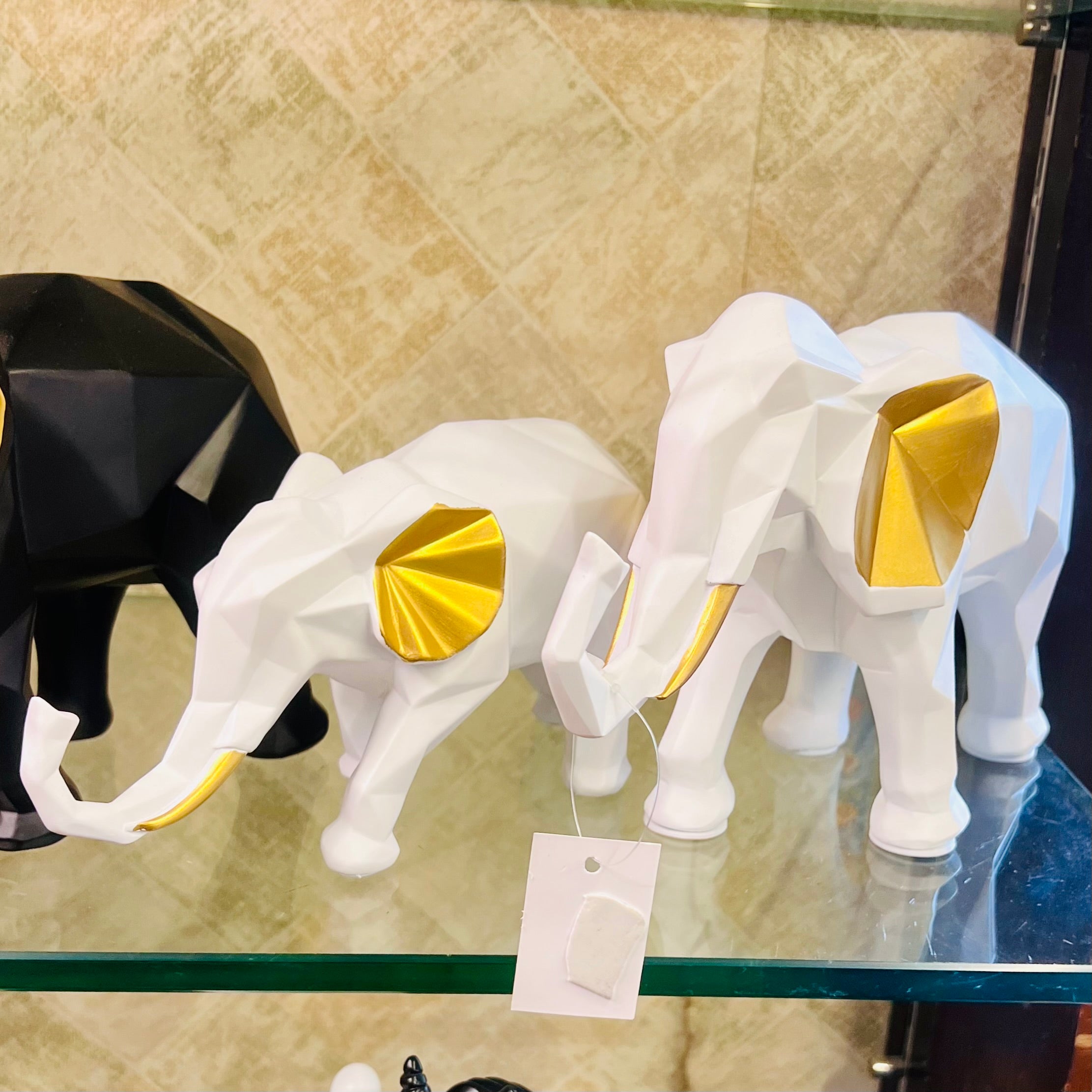 Elephant Pair Figurines for Home Decor (Set of 2)