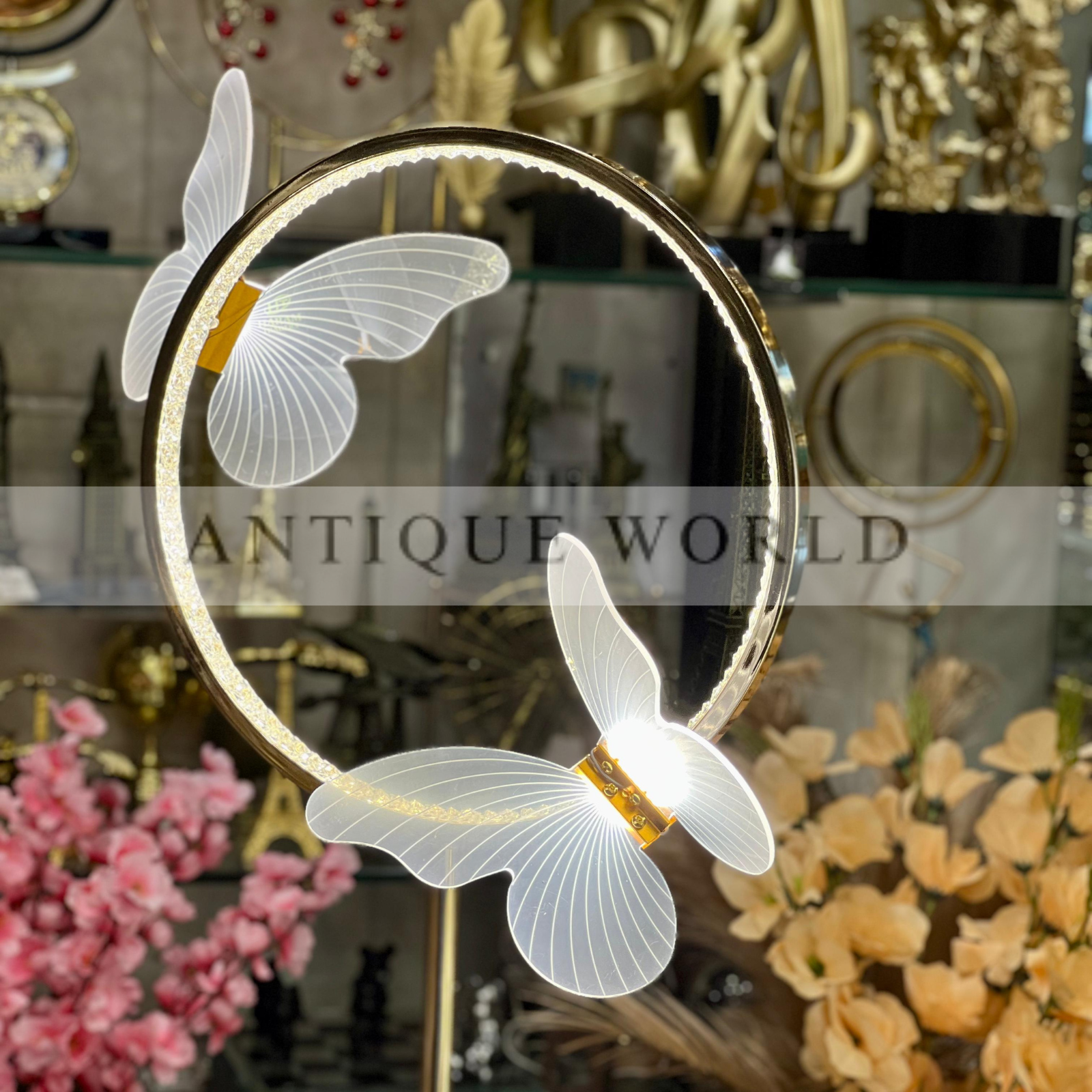 Metal Round Butterfly Floor Lamp