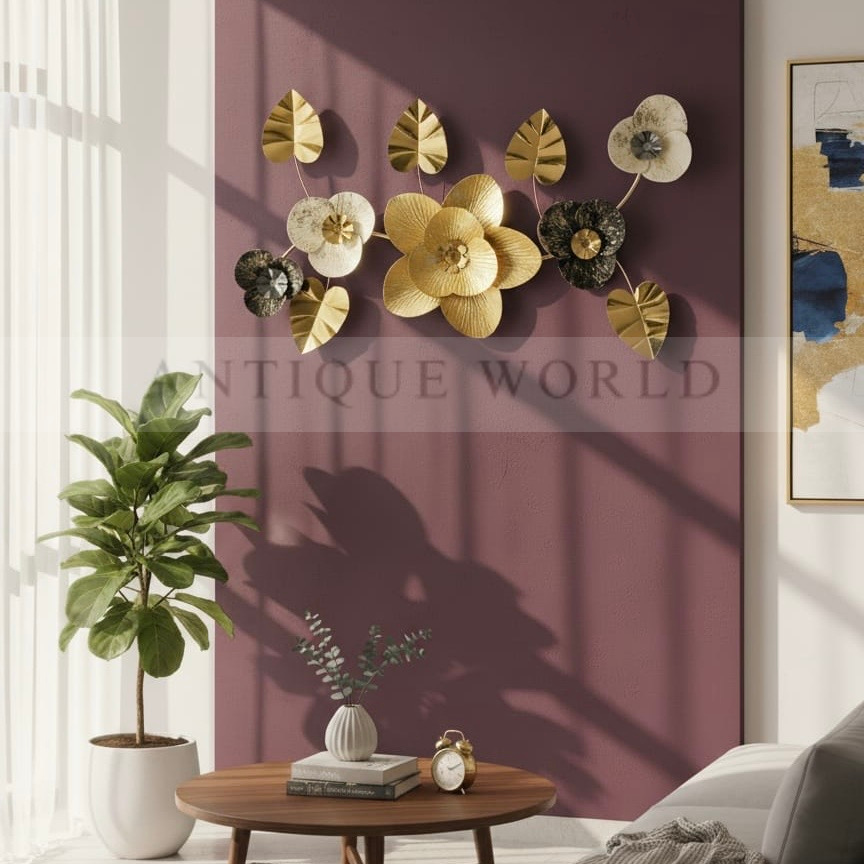 Luxurious Metal Flower Wall Decor
